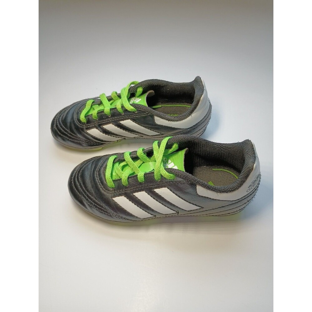 Adidas Soccer Cleats Toddler Size 11.5 Black White Green Laces Shoes Unisex